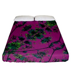 Modern Floral Collage Print Pattern Fitted Sheet (queen Size) by dflcprintsclothing