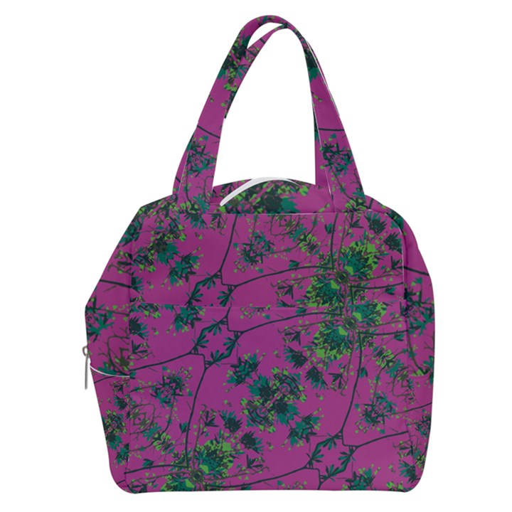 Modern Floral Collage Print Pattern Boxy Hand Bag