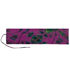 Modern Floral Collage Print Pattern Roll Up Canvas Pencil Holder (l) by dflcprintsclothing