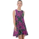 Modern Floral Collage Print Pattern Frill Swing Dress View1