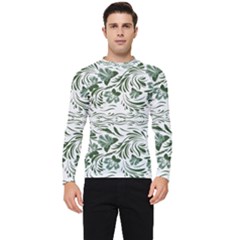 Green Leaves Men s Long Sleeve Rash Guard