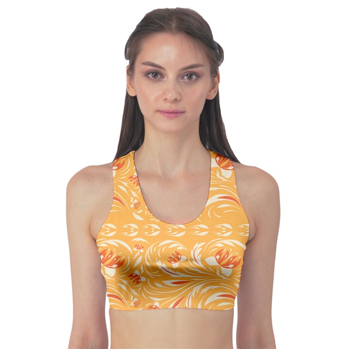 Orange pattern Sports Bra