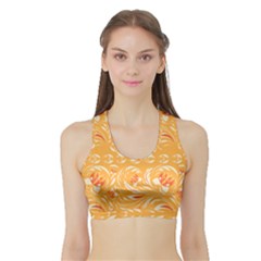 Orange Pattern Sports Bra With Border by Eskimos