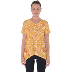 Orange Pattern Cut Out Side Drop Tee by Eskimos