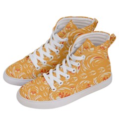 Orange Pattern Men s Hi-top Skate Sneakers by Eskimos