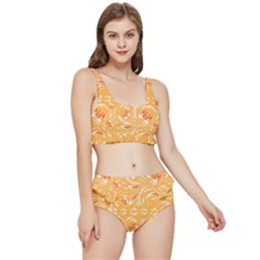 Orange Pattern Frilly Bikini Set by Eskimos