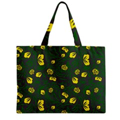Yellow Flowers Zipper Mini Tote Bag