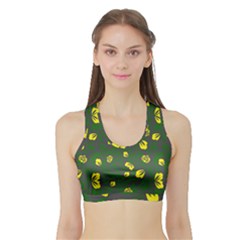 Yellow Flowers Sports Bra With Border by Eskimos