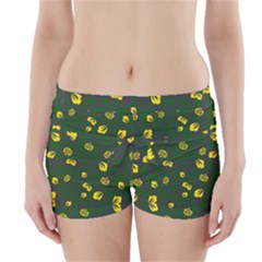 Yellow Flowers Boyleg Bikini Wrap Bottoms by Eskimos