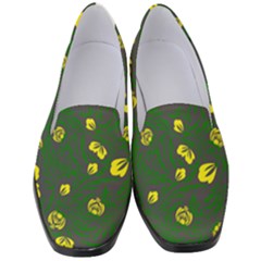 Yellow Flowers Women s Classic Loafer Heels by Eskimos