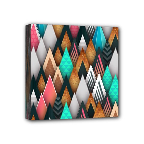 Abstract Triangle Tree Mini Canvas 4  X 4  (stretched)