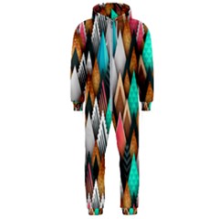 Abstract Triangle Tree Hooded Jumpsuit (men)  by Dutashop