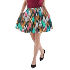 Abstract Triangle Tree A-line Pocket Skirt