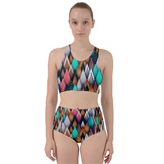 Abstract Triangle Tree Racer Back Bikini Set by Dutashop