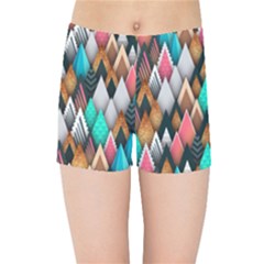 Abstract Triangle Tree Kids  Sports Shorts