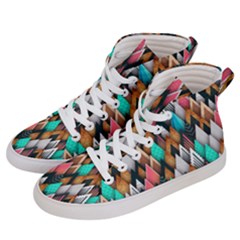 Abstract Triangle Tree Men s Hi-top Skate Sneakers