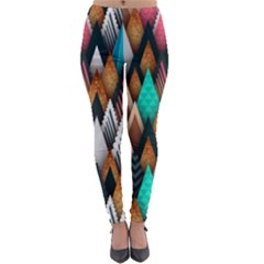 Abstract Triangle Tree Lightweight Velour Leggings