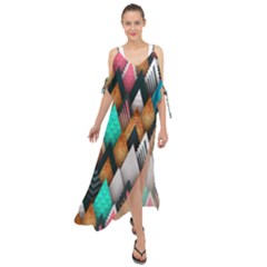 Abstract Triangle Tree Maxi Chiffon Cover Up Dress by Dutashop