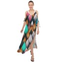 Abstract Triangle Tree Maxi Chiffon Cover Up Dress View1