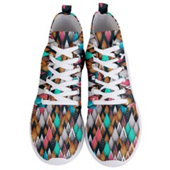 Abstract Triangle Tree Men s Lightweight High Top Sneakers by Dutashop