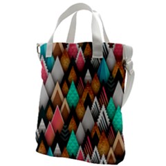 Abstract Triangle Tree Canvas Messenger Bag