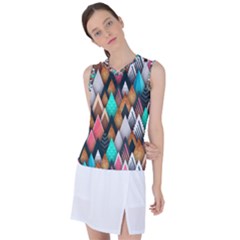 Abstract Triangle Tree Women s Sleeveless Sports Top