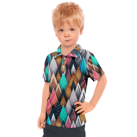 Abstract Triangle Tree Kids  Polo Tee by Dutashop