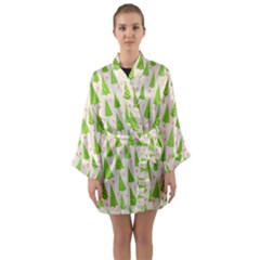 Christmas Green Tree Long Sleeve Satin Kimono by Dutashop