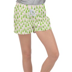 Christmas Green Tree Velour Lounge Shorts