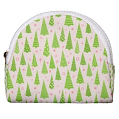 Christmas Green Tree Horseshoe Style Canvas Pouch