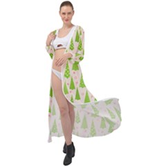 Christmas Green Tree Maxi Chiffon Beach Wrap