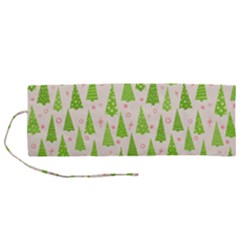 Christmas Green Tree Roll Up Canvas Pencil Holder (m)