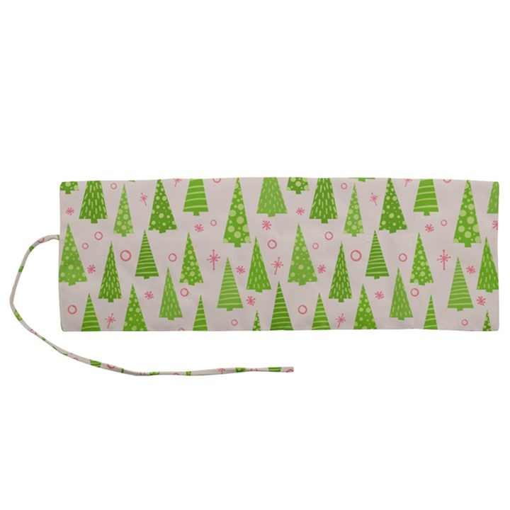 Christmas Green Tree Roll Up Canvas Pencil Holder (M)