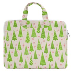 Christmas Green Tree Macbook Pro Double Pocket Laptop Bag by Dutashop