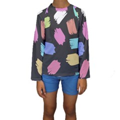 Many Colors Pattern Seamless Kids  Long Sleeve Swimwear