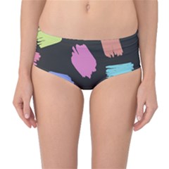 Many Colors Pattern Seamless Mid-waist Bikini Bottoms