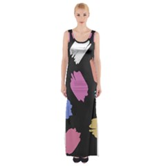 Many Colors Pattern Seamless Thigh Split Maxi Dress