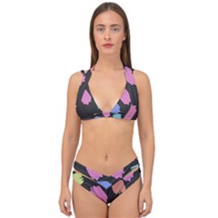 Many Colors Pattern Seamless Double Strap Halter Bikini Set