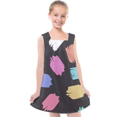 Many Colors Pattern Seamless Kids  Cross Back Dress