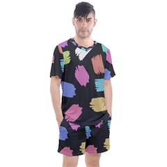 Many Colors Pattern Seamless Men s Mesh Tee And Shorts Set