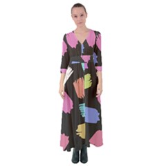 Many Colors Pattern Seamless Button Up Maxi Dress by Dutashop