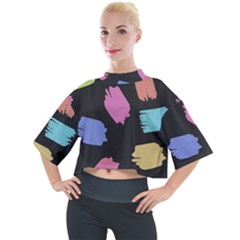 Many Colors Pattern Seamless Mock Neck Tee