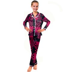 Cube Square Block Shape Kid s Satin Long Sleeve Pajamas Set