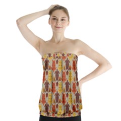 Sea Turtle Sea Life Pattern Strapless Top