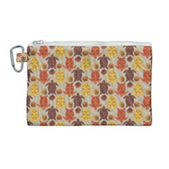 Sea Turtle Sea Life Pattern Canvas Cosmetic Bag (large)