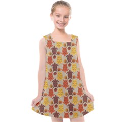 Sea Turtle Sea Life Pattern Kids  Cross Back Dress by Dutashop