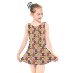 Sea Turtle Sea Life Pattern Kids  Skater Dress Swimsuit by Dutashop