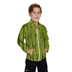 Fern Texture Nature Leaves Kids  Windbreaker by Dutashop