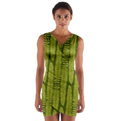 Fern Texture Nature Leaves Wrap Front Bodycon Dress