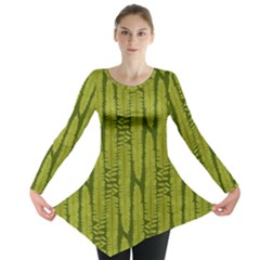 Fern Texture Nature Leaves Long Sleeve Tunic 